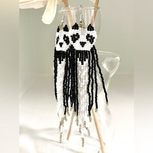 Charming Panda Bear Beaded Earrings